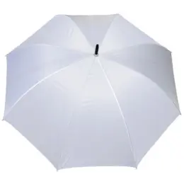 Golf Umbrella - Faux Wooden Handle White Open